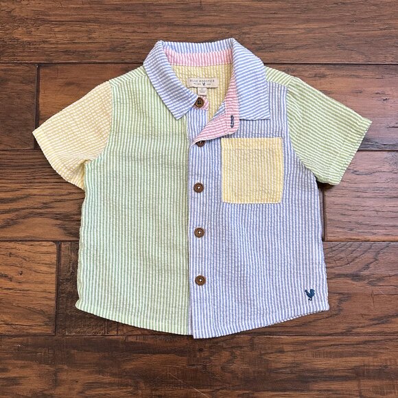 Blue Rooster EUC Seersucker Colorblock Shirt - Picture 1 of 3